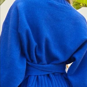 Royal blue tie sweater